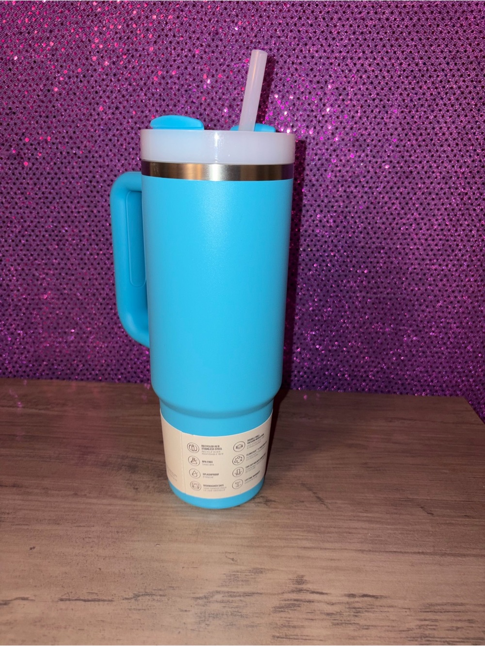 Stanley Quencher 30oz Tumbler Bright Turquoise Handle Straw Insulated Cup - Picture 8 of 11